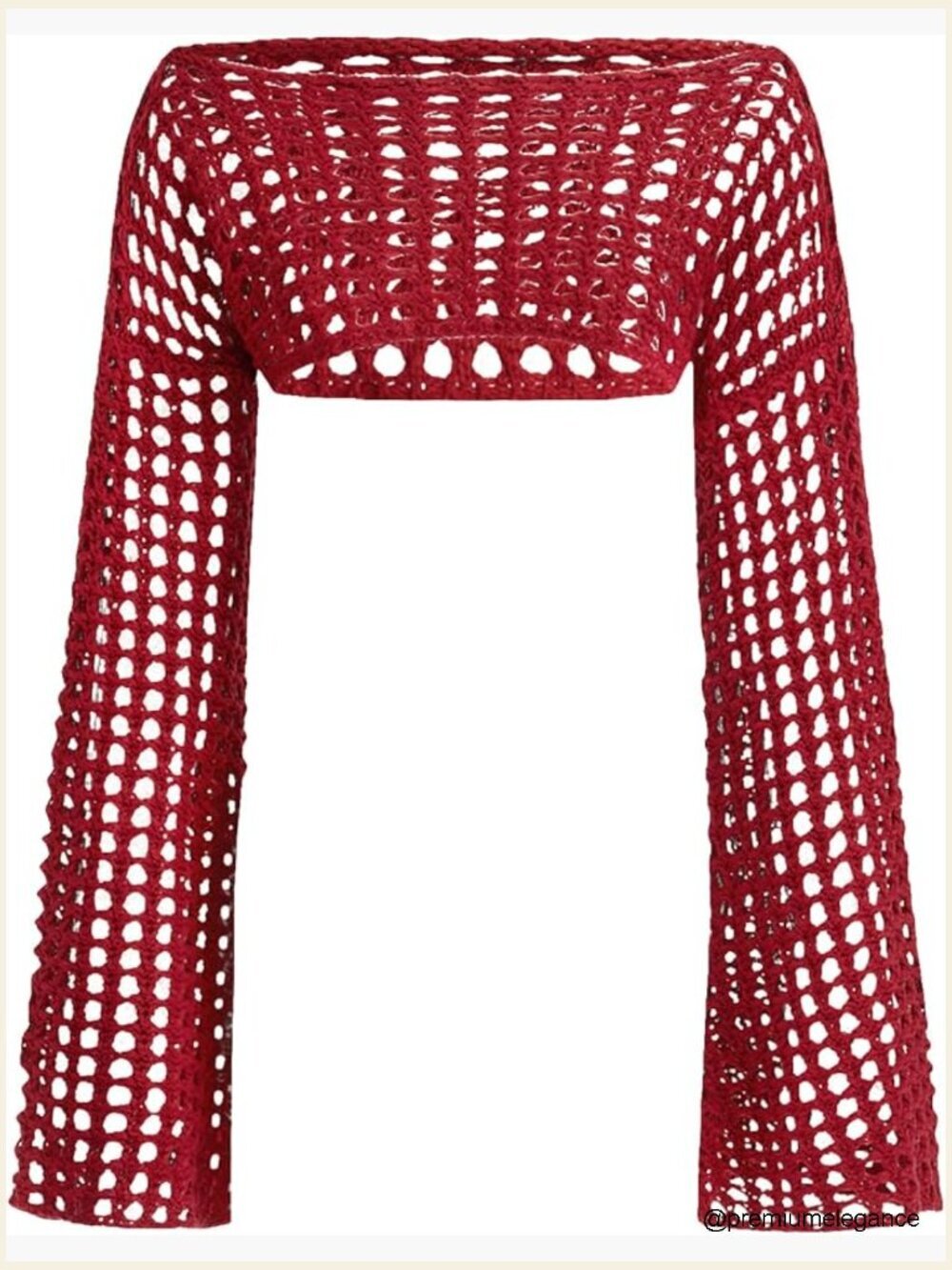 Crochet Hollow Out Long Sleeve Crop Top Shrug Y2k Knit Sweater